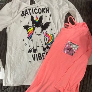 Justice long sleeve washed never worn 14/16